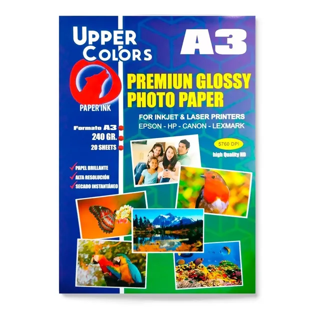 Papel Fotográfico Brillante Tabloide A3 240 Gr. X 60 Hojas