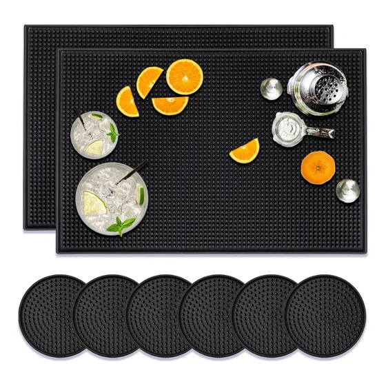 Tapete Para Bar Grande 45 X 30cm Barra Escurridor Barman 8pz Tapetes,portavasos,cocina,tapetes,portavasos,nergo