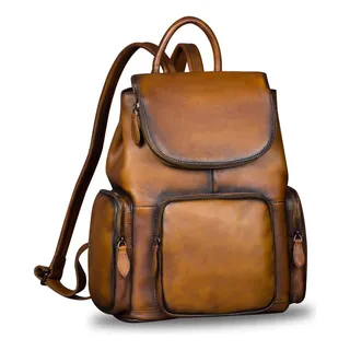 Ivtg Mochila De Cuero Genuino Para Mujer, Mochila Vintage De Ivtg Mochila De Cuero Genuino Para Mujer, Mochila Vintage De