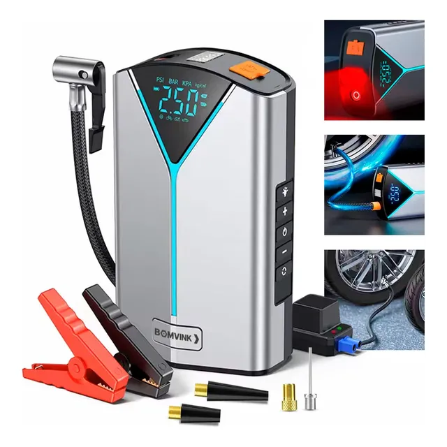 Auxiliar Partida Automotivo Bateria Portátil Compressor Ar