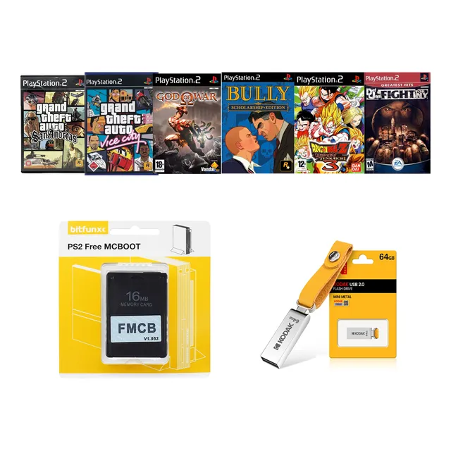 Memory Card Ps2 Fat Chip Virtual + Usb 15 Juegos