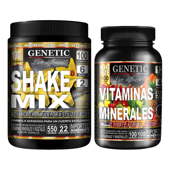 N° 1 Batidos De Dieta Shake Mix Vitaminas Minerales Genetic Sabor Vainilla