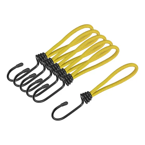 10 Cuerda Elástica Con Gancho Amarillo Para Sujetar Equipaje