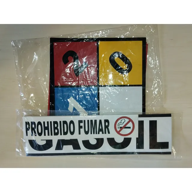 Kit Calcomanías Rombos Nfpa Gasoil Gasolina Combustible