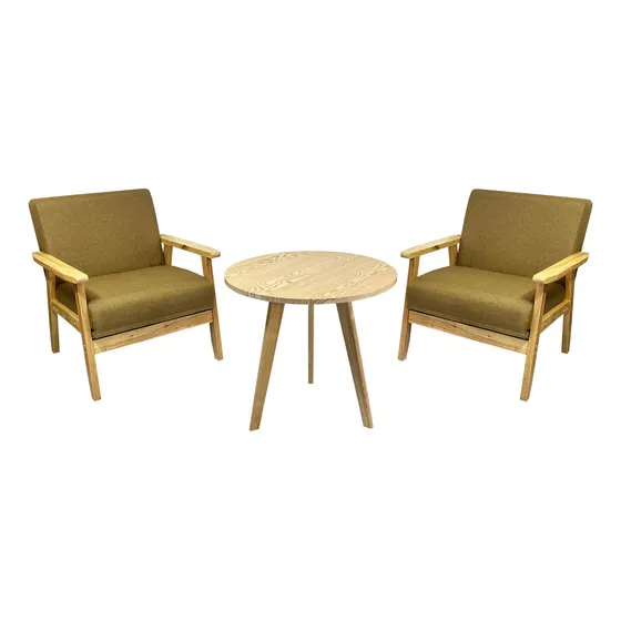 Set Poltronas + Mesa Nature Café 2 Personas