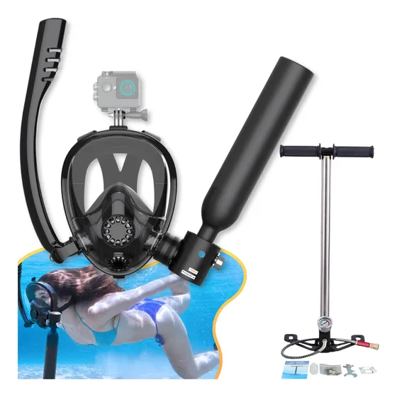 Mascara De Mergulho Com Oxigênio Profissional Kit Snorkel Nf