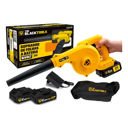 Soprador De Folhas Sem Fio 2 Baterias Elétrico Bivolt 21v Amarelo 127/220v