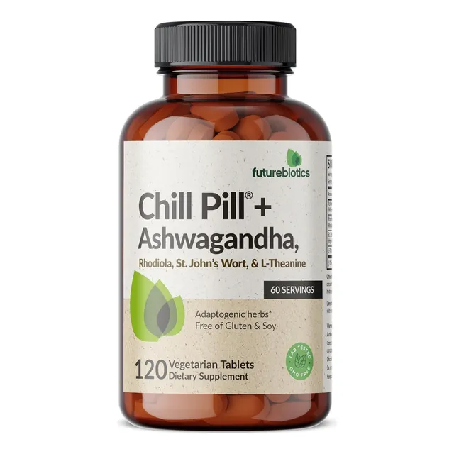 Chill Pill + Ashwagandha, Rhodiola, Hierba S Juan, L-teanina