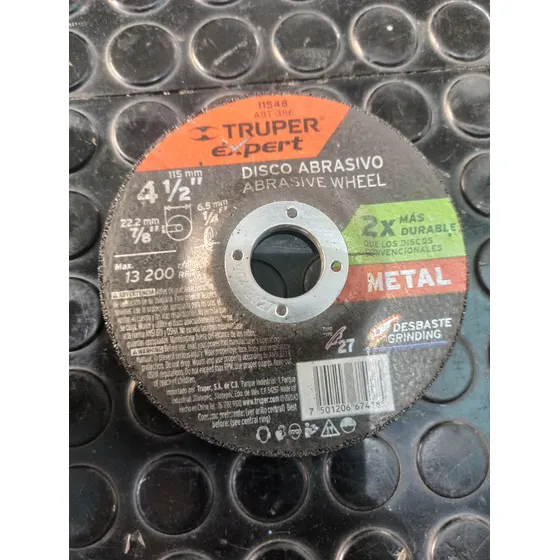 Disco Esmerilar 4 1/2 X 1/4 Truper