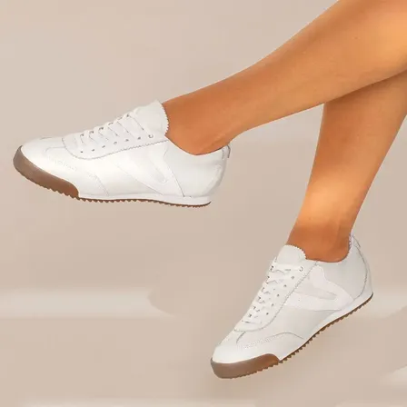 Tênis Feminino Couro Casual Vittal Legitimo Branco Leve