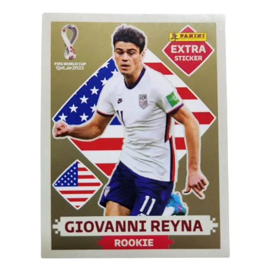 Lámina Giovanni Reyna Oro Gold Extra Sticker Panini Qatar