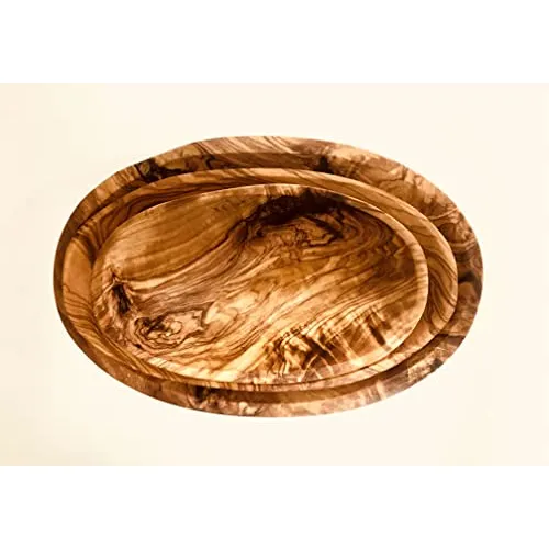Oval Rústico Para Servir Platos - Bandeja De Madera 5yhpc