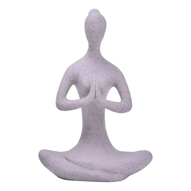 Escultura De Meditación Abstracto Mujer Pose Yoga Zen 33 Cm