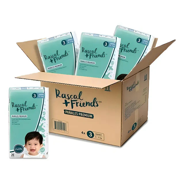 Caja De Pañales Rascal Friends Etapa 3 144 Piezas 6 A 11kg Género Sin género