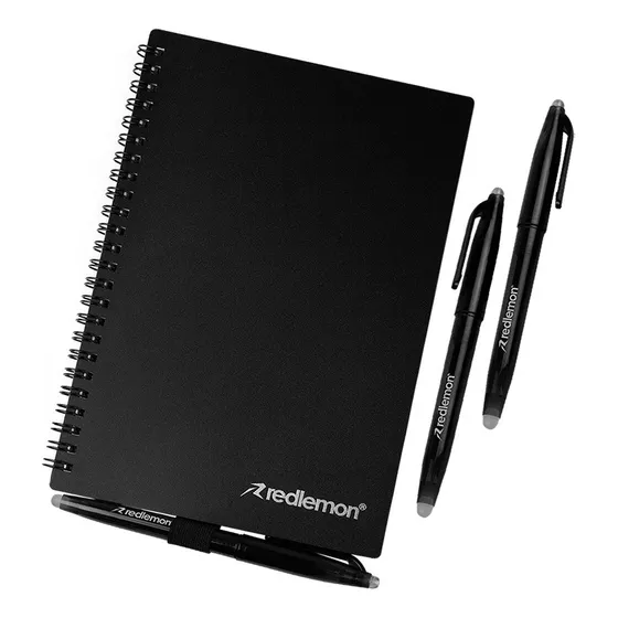 Cuaderno Inteligente Reutilizable de 50 Hojas, Borrable con Agua y con Calor, Sube Archivos y Anotaciones a la Nube. Ecológico, Incluye 3 Plumas de Tinta Borrable. Tamaño Mediano (A5)