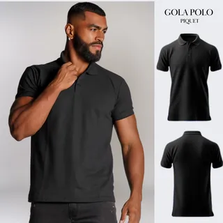 Camisa Gola Polo Masculina Pique Premium AlgodĂŁo ConfortĂĄvel Camisa Gola Polo Masculina Pique Premium AlgodĂŁo ConfortĂĄvel