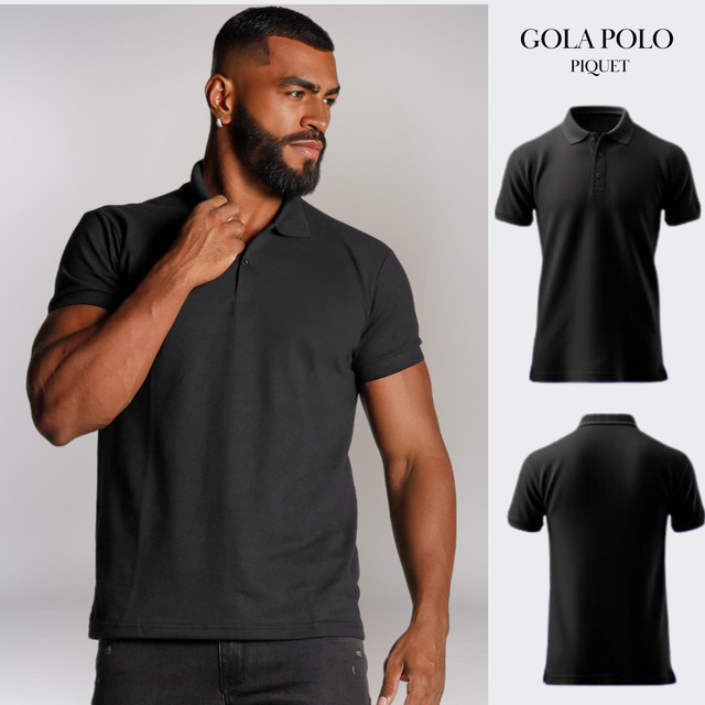 Camisa Gola Polo Masculina Pique Premium Algodão Confortável Camisa Gola Polo Masculina Pique Premium Algodão Confortável