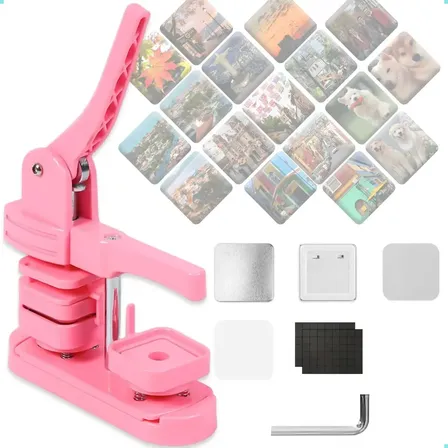 Kit De Máquina De Ímã Fotográfico Para Fazer Botões 50*50mm