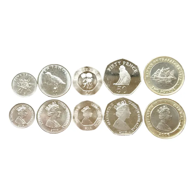 Gibraltar Europa Juego 5 Monedas Nuevas 2006-16 Serie