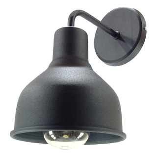 Lampara Aplique Pared Campana Negro E27 Industrial Moderna Lampara Aplique Pared Campana Negro E27 Industrial Moderna
