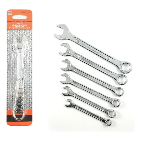 Kit Set Juego De 6 Llaves Combinadas Pulgadas Carros Motos