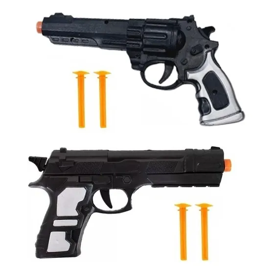 Kit Policial Com 2 Arminhas Nerf Pistola 6 Dardos