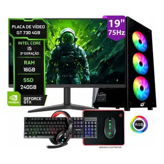 Pc Gamer Completo Setup Ninja Shadow Ii, Intel Core I5, 16gb Ram, Ssd 240gb, Placa VĂdeo 4gb Pc Gamer Completo Setup Ninja Shadow Ii, Intel Core I5, 16gb Ram, Ssd 240gb, Placa VĂdeo 4gb