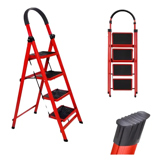 Escalera Plegable Portátil 4 Peldaños Escalones Liviana Dobl