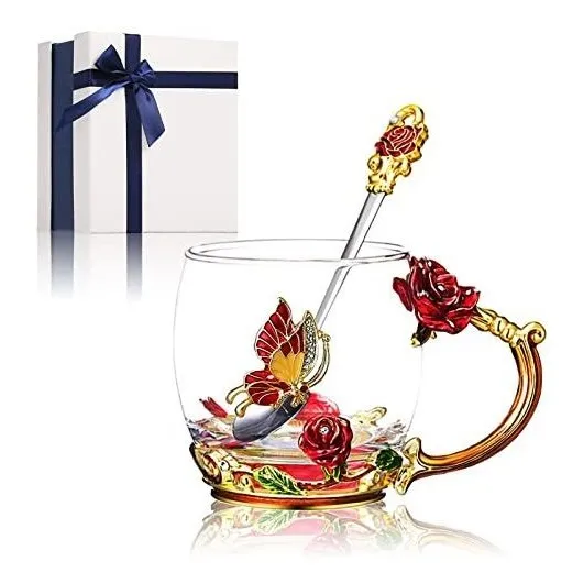 Taza De Café Vos Risus De Cristal Esmaltada Con Forma De Mar