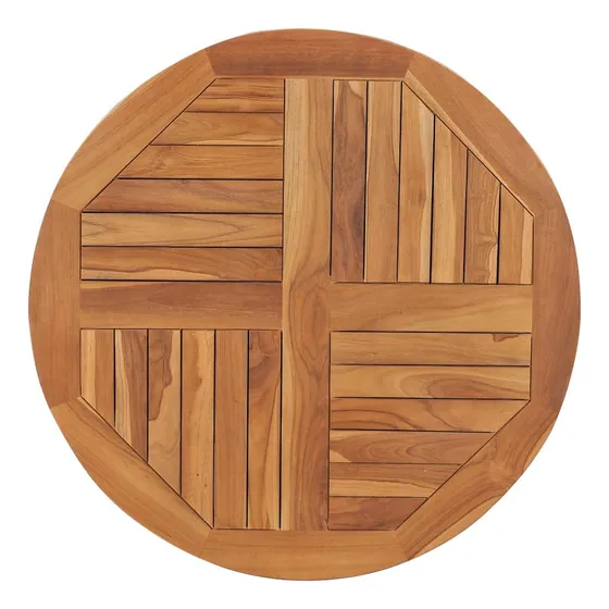 Tablero De Mesa Vidaxl Redondo De Madera Maciza De Teca De 8