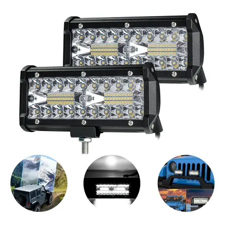 Farol Milha Led Caminhão 120w 12/24v Retangular Universal Branco