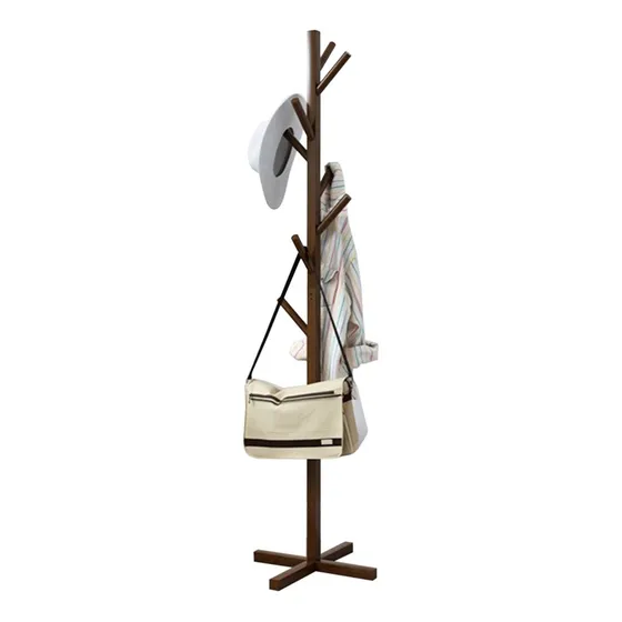 Perchero Colgador De Pie De Madera Oscura Nuevo 158x38 Cm