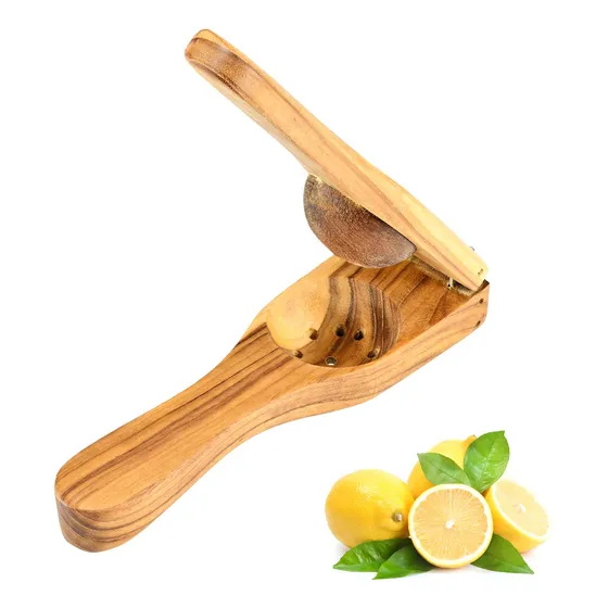 Aeravida Exprimidor Manual Mano Limon Lima Madera Teca