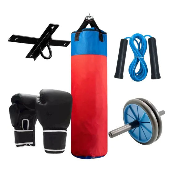 Combo De Boxeo Bolsa De Boxeo + Soporte De Techo +guantesbox Negro