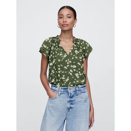 Blusa Mujer Gap Zen Neck Manga Corta Morado