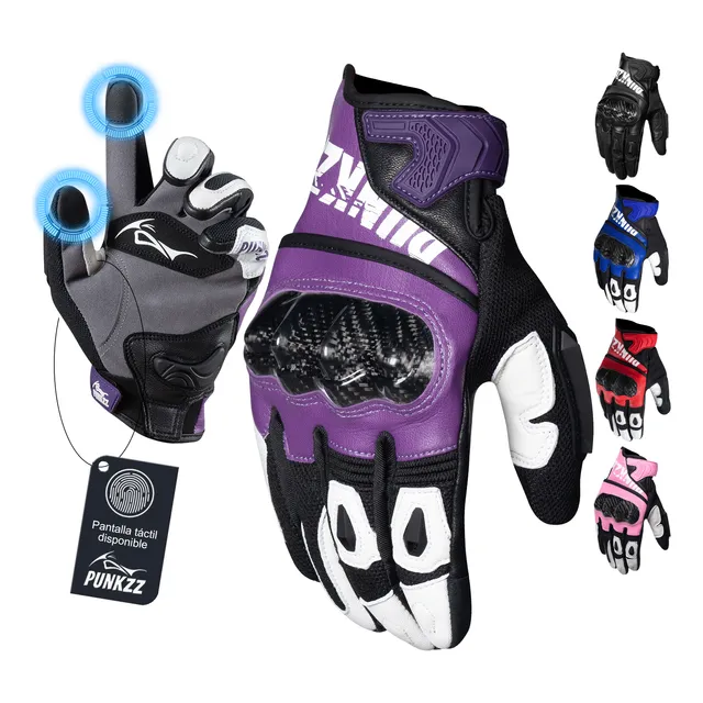 Guantes Para Motocicleta De Piel Punkzz Hombre Y Mujer Hpz01
