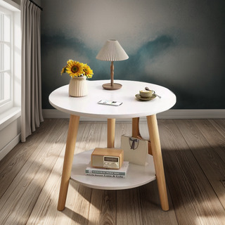 Mesa De Centro Minimalista De Madera Mesa Lateral 2 Estantes Mesa De Centro Minimalista De Madera Mesa Lateral 2 Estantes