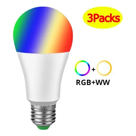 3packs De Luz Inteligente Lámpara Wifi Led Rgb Bombilla 15w