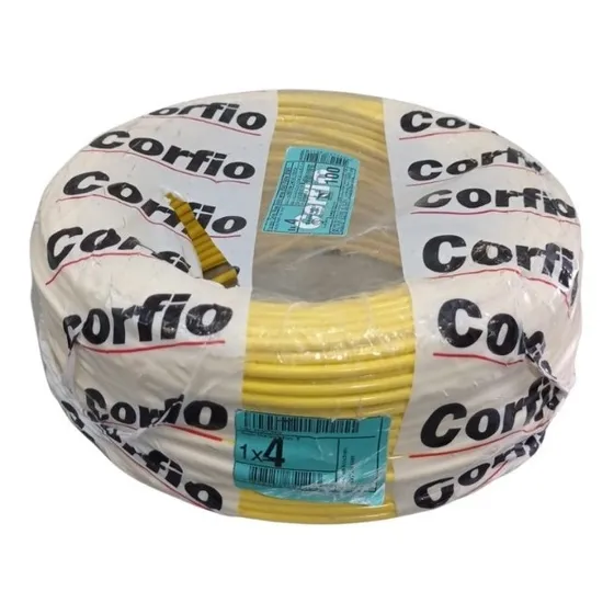 Fio Flexivel 4mm 750v Rolo 100mt Amarelo Corfio Fio Elétrico