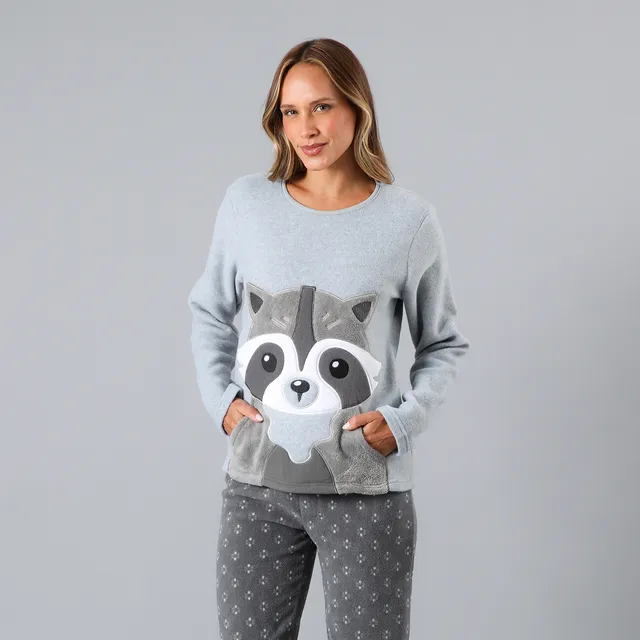 Pijama Micropolar Bolsillo Flores Mujer 33758-54