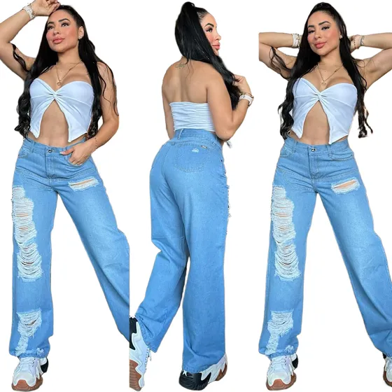 Jeans Cargo Para Dama De Moda