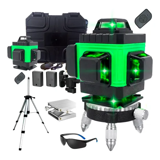 Nivel Láser Verde 16 Líneas 4d Batería Recargable + Trípode