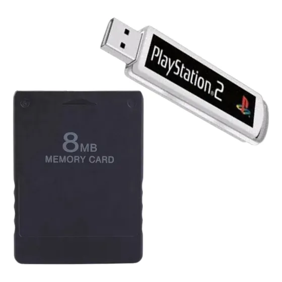 Kit Ps2 Memory Card + Pendrive 128 Gb Para Ps2 Fat E Slim