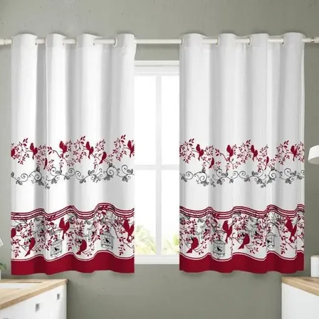 Cortina Para Cozinha Estampada 2,00 De Largura X 1,20 Altura