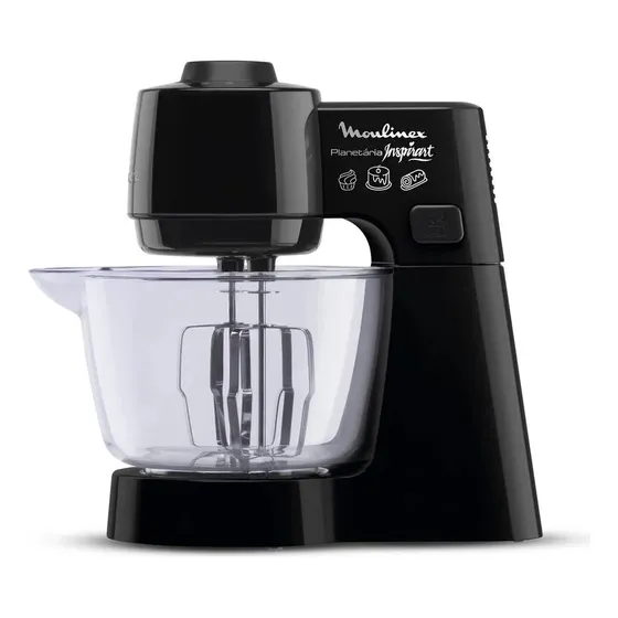 Batidora Inspirart Planetaria Moulinex Negra 500w 5 vel con Bowl + Turbo