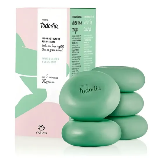 Jabón Natura Tododia hojas de limón y guanábana 5 unidades de 90g | Cuotas sin interés