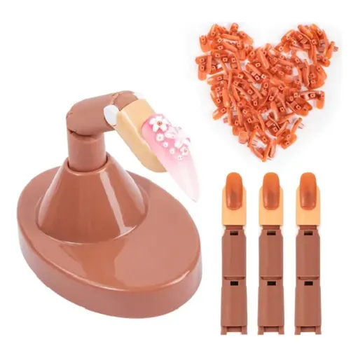 Kit 3 Dedos De Practica Con Base + 100 Uñas P/entrenamiento