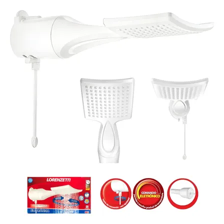 Chuveiro Loren Shower Ultra Eletrônico Lorenzetti 220v 7500w Branco 7.5 Kw