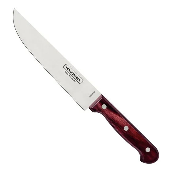 Faca Cozinha Aço Inox Cabo Madeira Tramontina Polywood 7 