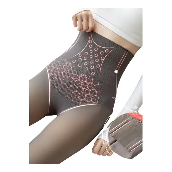 Pantys Efecto Piel Con Faja Y Push Up Negro L